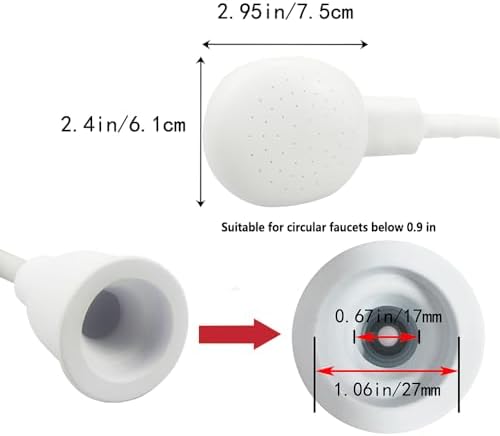 Soerreo Sink Spray Rubber Hose, Portable Rubber Hose Nozzle, Shampoo Sprayer, Easy to Use, Suitable for People or Pets - Image 4