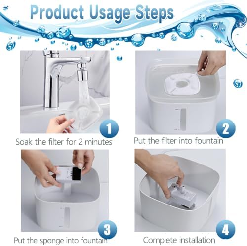 18 Pcs Cat Water Fountain Filters Replacement Compatible with VEKEN 95oz/2.8L Cat Water Fountain Filters Automatic Dog Water Fountain Filters Pet Fountain - Image 6