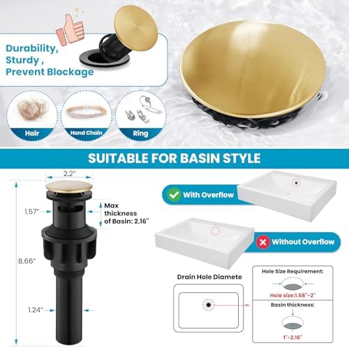 gotonovo 4 Inch Centerset Bathroom Faucet 2 Hole Vintage, Antique Brass - Image 3