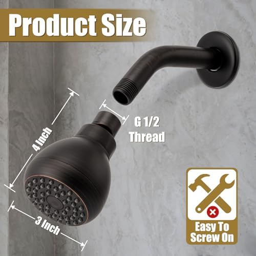 AISOSO Fixed Shower Head High Pressure 3 Inch Showerhead Oil Rubbed Bronze - Image 2