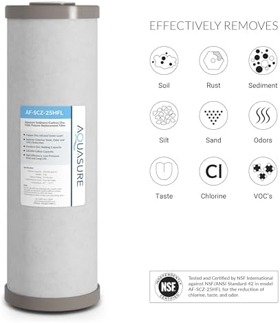 Aquasure Fortitude V2 Series Triple Purpose Sediment/Carbon/Zinc Replacement Filters (1, Large) - Image 2