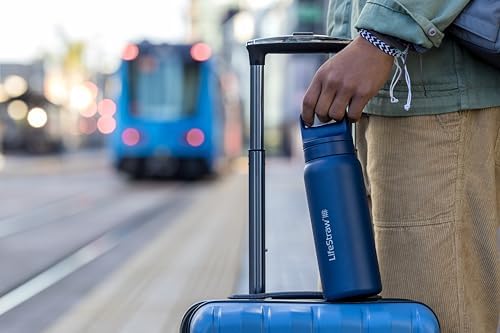 LifeStraw Go Series Insulated Steel Water Filter Bottle, 24 oz, Aegean Sea - Image 6