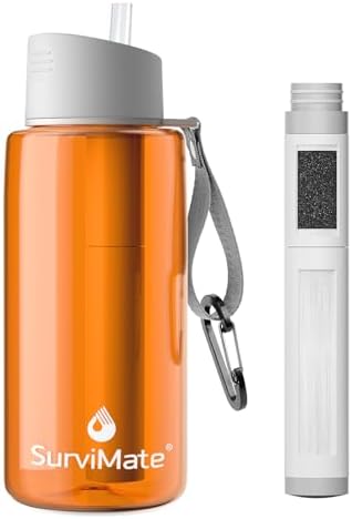 SurviMate 5-Stage 0.01μm Ultra-Filtration Filtered Water Bottle BPA-Free by SurviMate