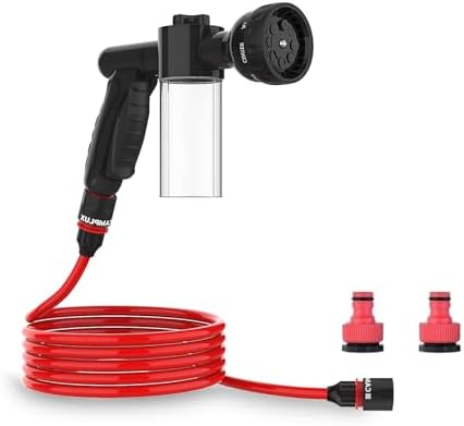CAMPLUX Pet Washing Hose Attachment with Soap Dispenser, 11.48 FT Hose, 8-in-1 Sprayer Mode for Watering Flowers, Car Wash, Dog and Horse Showering by CAMPLUX