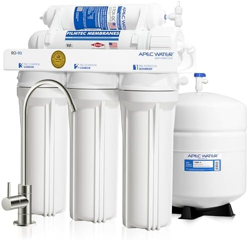 APEC Water RO-90, 5-Stage Under Sink Reverse Osmosis System, 90 GPD by APECWaterSystems