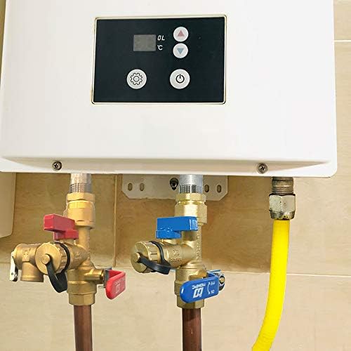 HQMPC Tankless Water Heater Isolation Valves Tankless Water Heater Flush Kit Tankless Valve Kit 3/4" NPT, Including 1 Valve For Hot water,1 Valve For Cold Water, 1 Pressure Relief Valve - Image 5