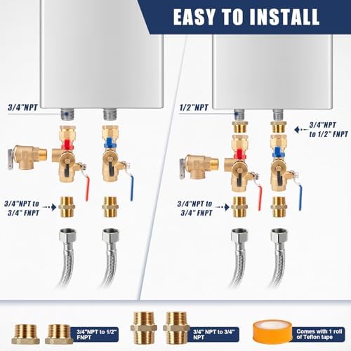 Tankless Water Heater Valve Kit, PRV 3/4"-1/2" NPT - Image 6
