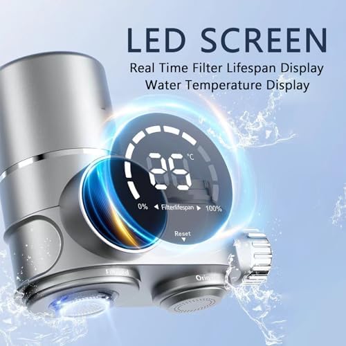 Water Filter for Sink Faucet, NSF Certified Faucet Mount Water Filtration with Real-Time Filter Life Indicator, Reduces Lead Chlorine, Heavy Metals (Incl. 1 Filter, 13 adaptors) - Image 2