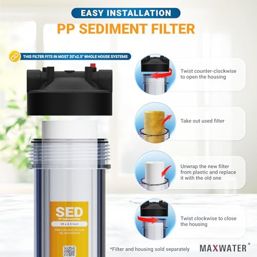 Max Water 5 Micron 20 x 2.5 Sediment Water Filter Replacement Melt-Blown Polypropylene Cartridge for Whole House Filter System, 12 Pack - Image 5