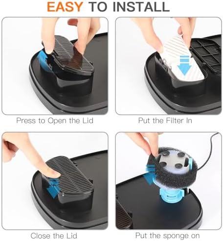 Cat Water Fountain Filters for 84oz/2.5L Petilog Pet Water Dispenser Fountain (8 Filters& 8Sponges) - Image 5