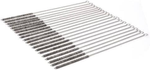 12 Inch Pipe Cleaning Brush Set with Stainless Steel Bristles, Steel Wire Tube Brush Kit for Auto Parts Polishing, Machining, Bottles, Tubes, Etc.（6mm-20pcs） by WMXXBRU