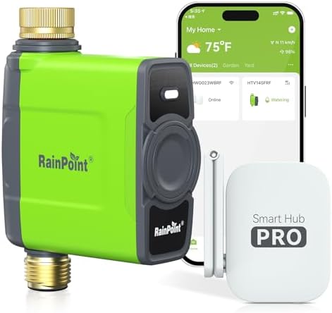 RAINPOINT WiFi Water Timer for Garden Hose, 2027 New Version WiFi Sprinkler Controller, Smart Hose Timer Valve, Automatic Drip Irrigation System/Rain Delay for Garden by RainPoint