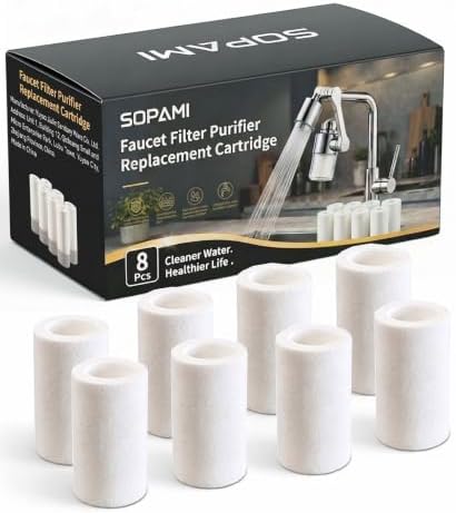 SOPAMI 8 Pack Faucet Filter Cartridges for Kitchen and Bathroom Sink by Sopami