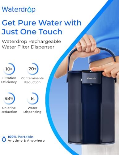 Waterdrop ED61B Rechargeable Water Filter Dispenser, 15-Cup, Blue - Image 2