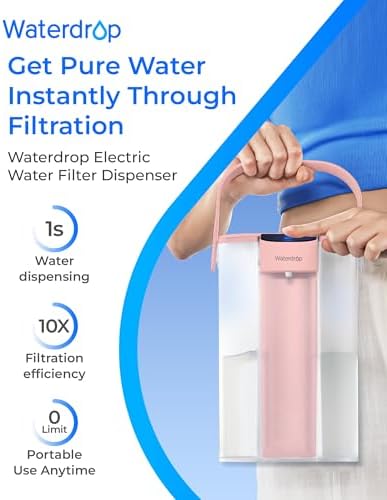 Waterdrop ED01P Electric Water Filter Pitcher, NSF/ANSI 42&53&401&372, Pink - Image 2