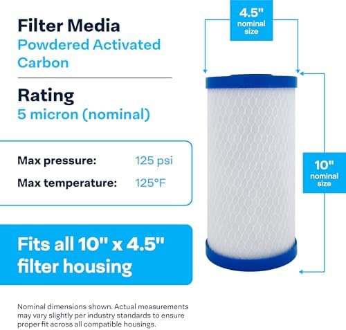SpiroPure SP-EP-BB 10x4.5 Carbon Block Water Filter EP-BB CB-45-1005 6 Pack - Image 3