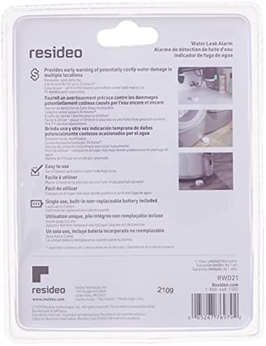 Resideo RWD21 Reusable Water Leak Alarm,White (Pack of 6) - Image 5