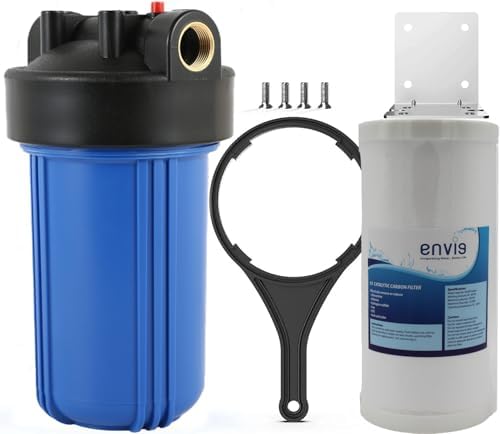 Envig K3 Large Capacity Whole House Heavy Metal Iron Hydrogen Sulfide Water Filter, 10" x 4.5", 50,000 Gallon Capacity, Catalytic Carbon KDF by Envig