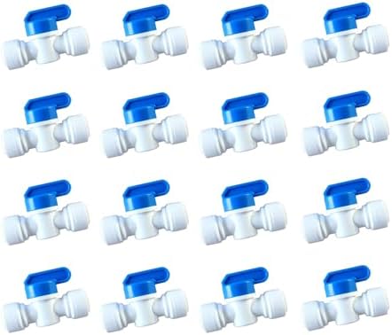 3/8" Quick Connect Ball Valve, 20 Pack Bulk Shut Off Valve for RO Water Filter and Water Line System by MALIDA