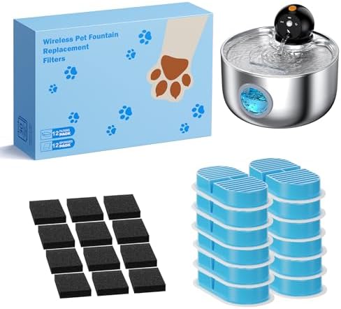 Cat Fountain Filter Replacement: Wireless Pet Water Fountain Filter by NOBXBON