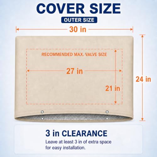Backflow Preventer Cover Insulated Pouch, 30 x 24 Inch 5-Layer Winter Freeze Protection for Outdoor Sprinkler Valves and Pipes, Includes 10 Cable Ties and 1M Self-Fusing Silicone Tape (24X30) - Image 7