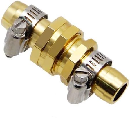 Garden Hose Adapter Swivel Fitting, 5/8" Barb x 3/4" GHT Connector,Heavy Duty Brass Hose Connectors with Stainless Clamps for Watering System Outdoor Faucet (Male+Female) by RF+REENFAYA