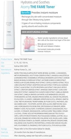 The Fame Skin Care System 1 SET including 5 kinds of skincare - Lotion, Toner, Essence, Eye Cream, Nutrition Cream | Korean Cosmetics | Unfading Beauty & Reputation | Strengthen Skin - Image 3