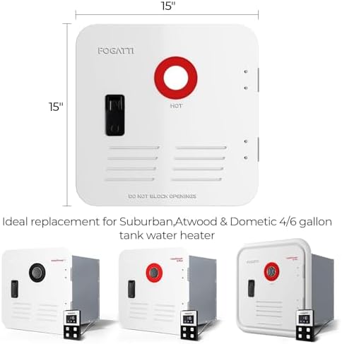 FOGATTI 15" x 15" InstaShower 7 RV Tankless Water Heater Door, White - Image 4