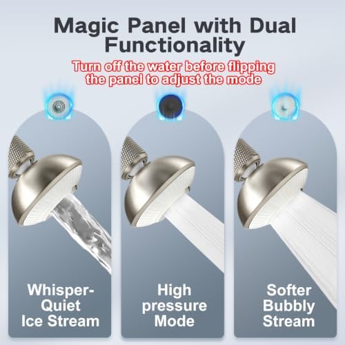 Kitchen Faucet Sprayer Attachment, Anti-Splash 3-Mode Swivel Faucet Extender with Wide Spray Area, 360° Rotating Faucet Aerator, Faucet Head Replacement for Kitchen (Brushed Nickel) - Image 3