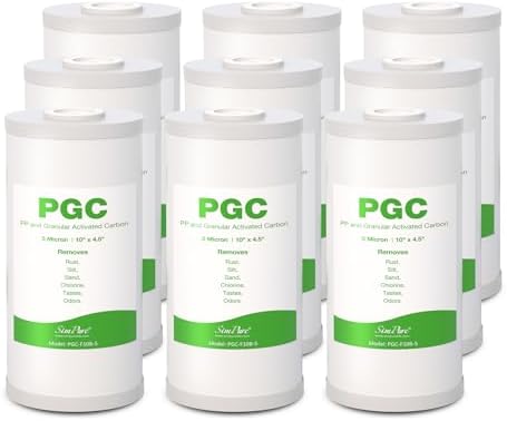 5 Micron 10" x 4.5" PGC Sediment Carbon Whole House Water Filter Cartridge by SimPure_Water