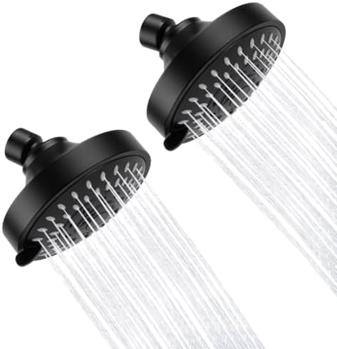 AISOSO High Pressure Rain Shower Head 2PCS 5 Modes 4.1 Inch Matte Black by Aisoso