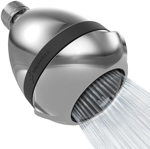 SparkPod High Pressure Shower Head, 3 Inch Fixed Showerhead, Chorme by SparkPod