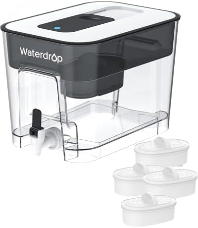Waterdrop WFD-22L Water Filter Dispenser with 4 Filters, 40-Cup, Black by Waterdrop
