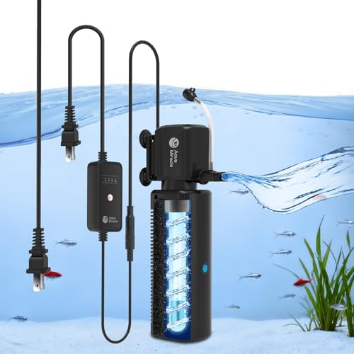 AquaMiracle 130GPH U -V Aquarium Filter with Timer for 10-30 Gal Fish Tank by AquaMiracle