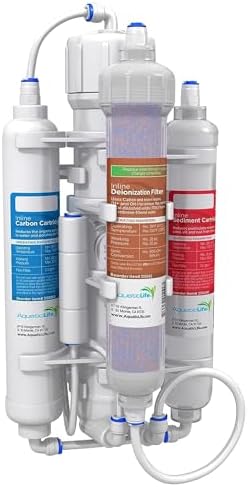 Aquatic Life RO Buddie 4-Stage Aquarium Water Filter System, Reverse Osmosis RO/DI Filtration Unit for Fish Tank, Fountains, and More, 50 GPD (Gallons Per Day) by AQUATICLIFE