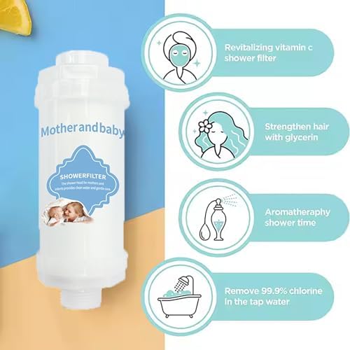 Vitamin C Shower Filter for Hard Water, Shower Aromatherapy, Water Purifier Bathroom Accessories Remove Chlorine Fluoride Heavy Metals Improves Skin Condition Protects Hair Pine Scent - Image 4
