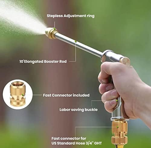 Garden Hose Nozzle, High Pressure Water Hose Nozzle Sprayer Head,fits 3/4” Garden Hose Thread,for Lawn & Garden,Washing Cars,Watering Garden,Cleaning,Showering Dogs&Pets - Image 3