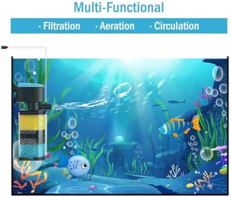 3-Stage Internal Aquarium Filter with Aeration & Dual Water Outlet - Image 2