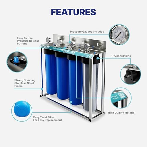 NU Aqua 4-Stage Salt Free Water Softener Whole House Water Filter System - Image 2
