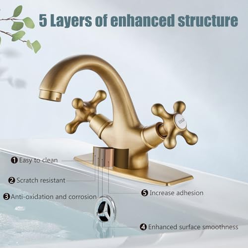 Aolemi Bathroom Sink Faucet 1 Hole or 3 Hole with Drain Antique Brass - Image 5