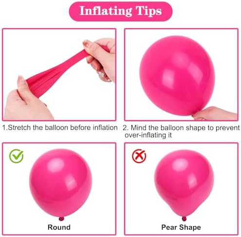 APLANET 150pcs Hot Pink Balloons Different Sizes 18 12 10 5 Inch Latex Magenta Pink Balloon for Valentine's Day Birthday Baby Shower Wedding, Arch Kit Decoration - Image 4