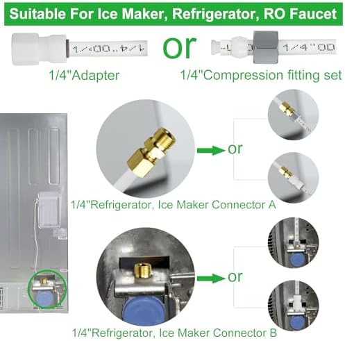 Ice Maker Refrigerator Water Line Kit, Brass T Valve 25ft 1/4" OD Tubing - Image 6