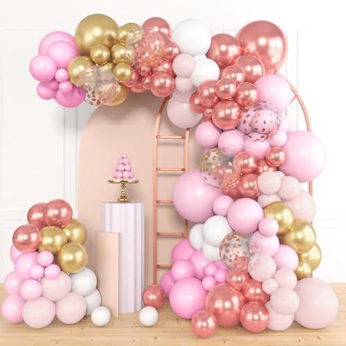 Amandir 164Pcs Rose Gold Pink Balloons Garland Arch Kit by Amandir