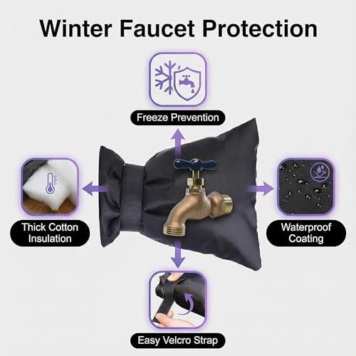 Outdoor Faucet Covers for Winter 3 Packs Hose Bib Protector Spout Cover,Garden Faucet Socks, Outside Spigot Pipe Freeze Protection Cover,Insulated Tap Pouch (small) - Image 3