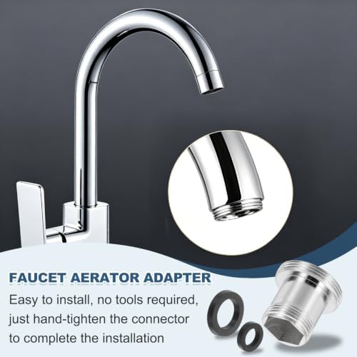 uxcell Faucet Aerator Adapter,M24 Male to M22 Male Brass Faucet Adapter - Image 5