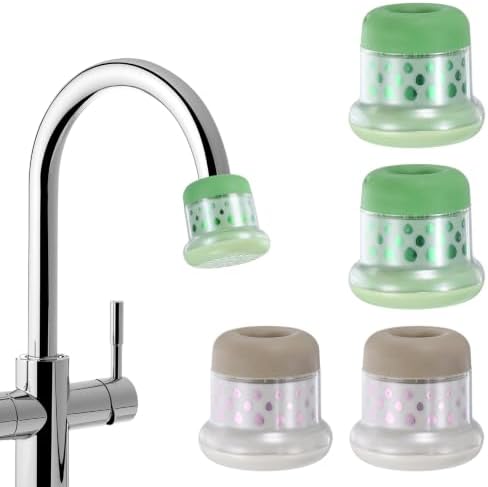 M METERXITY 4-Pack Mushroom Shaped Faucet Water Filter, Brown/Green by MMETERXITY