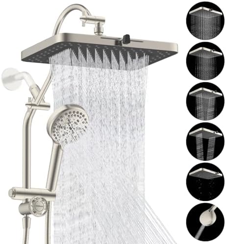 Hibbent cUPC Certified High Pressue 13'' Rainfall Shower Head with 5-Spray by Hibbent