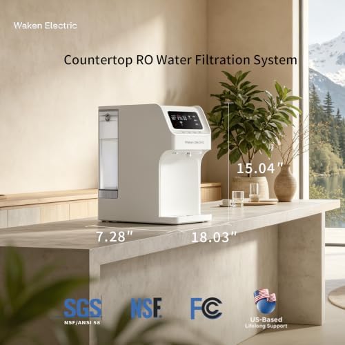 Waken Electric Countertop RO Water Filter, Low TDS, PF, Glacier White - Image 2