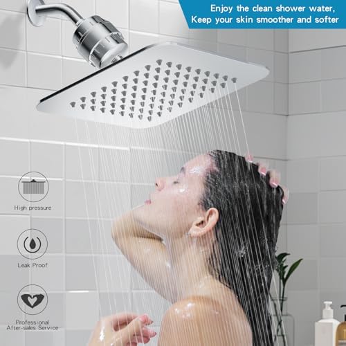 8'' High Pressure Filtered Shower Head Combo 20 Stage Shower Filter for Hard Water, Removes Chlorine & Harmful Substances (Chrome Polished) - Image 6