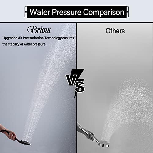 Briout Handheld Shower Head High Pressure 5-Settings with Hose, Matte Black - Image 5